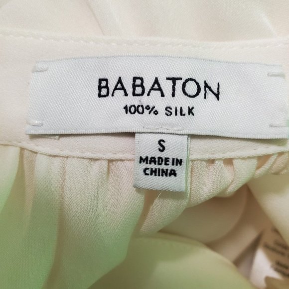 Aritzia Babaton Benedict Silk Dress Sleeveless Mini Pleated Dress Ivory Sz S - Picture 5 of 9